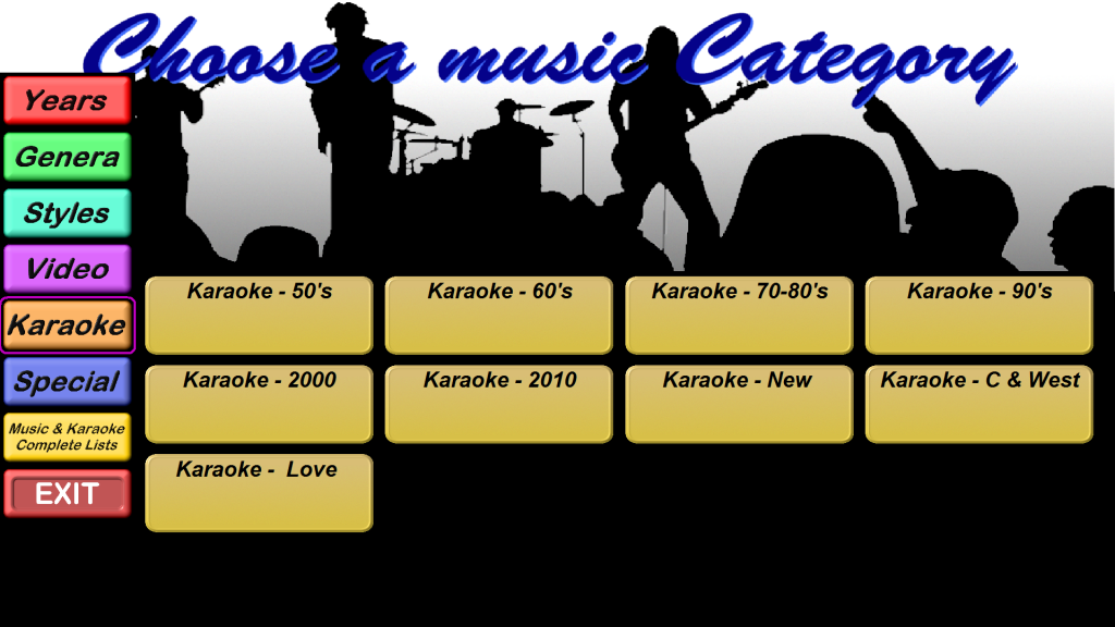 Categories - Karaoke